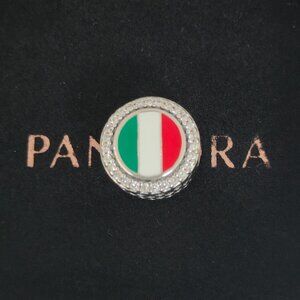 Pandora Italy Flag Bead Charm Bracelet Pendant S925 Silver with box